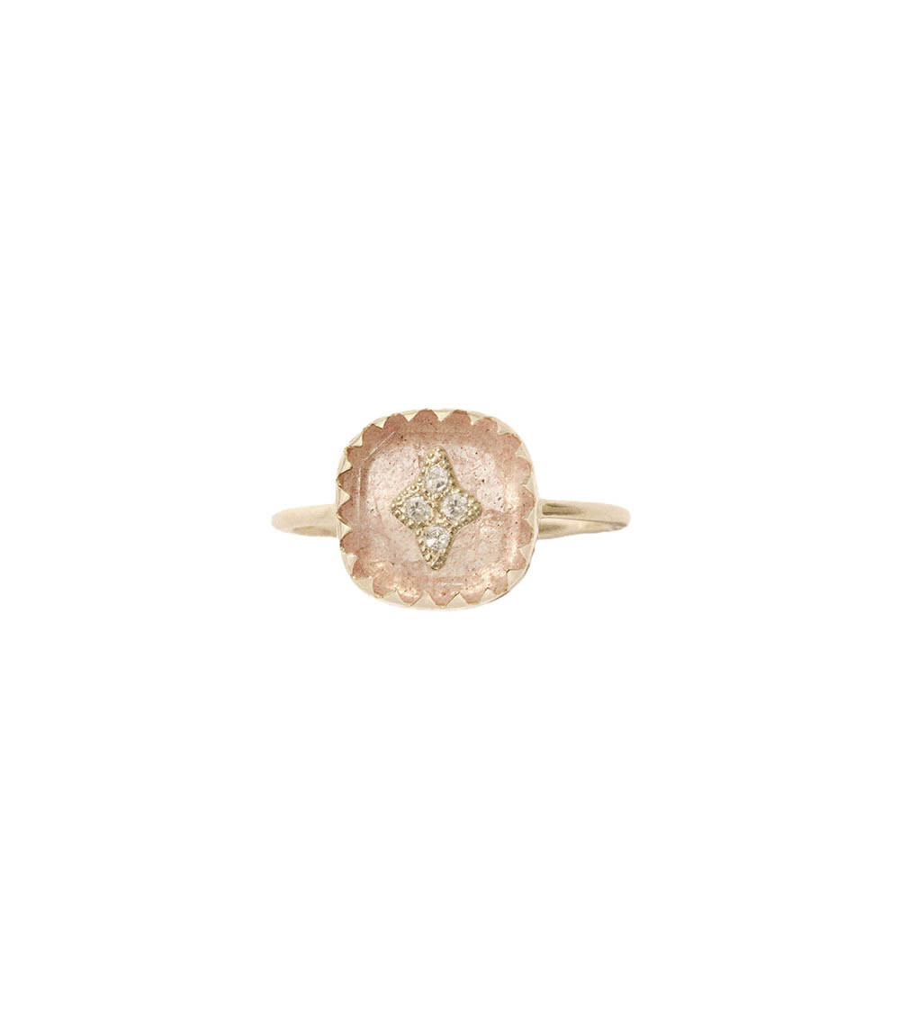 Bague Pierrot Strawberry Quartz Pascale Monvoisin