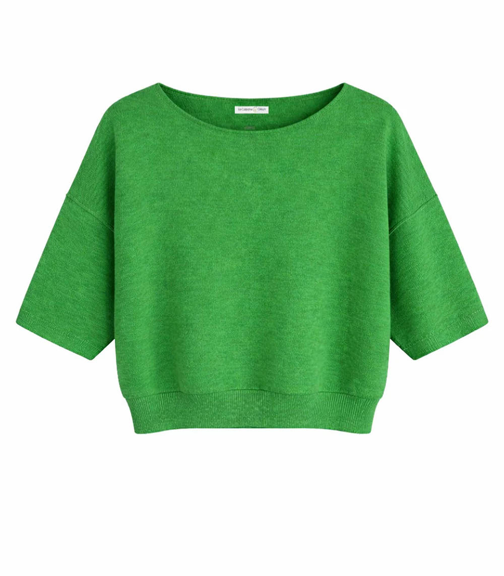 Pull Manches Courtes Bardot Vert La Cabane Orson