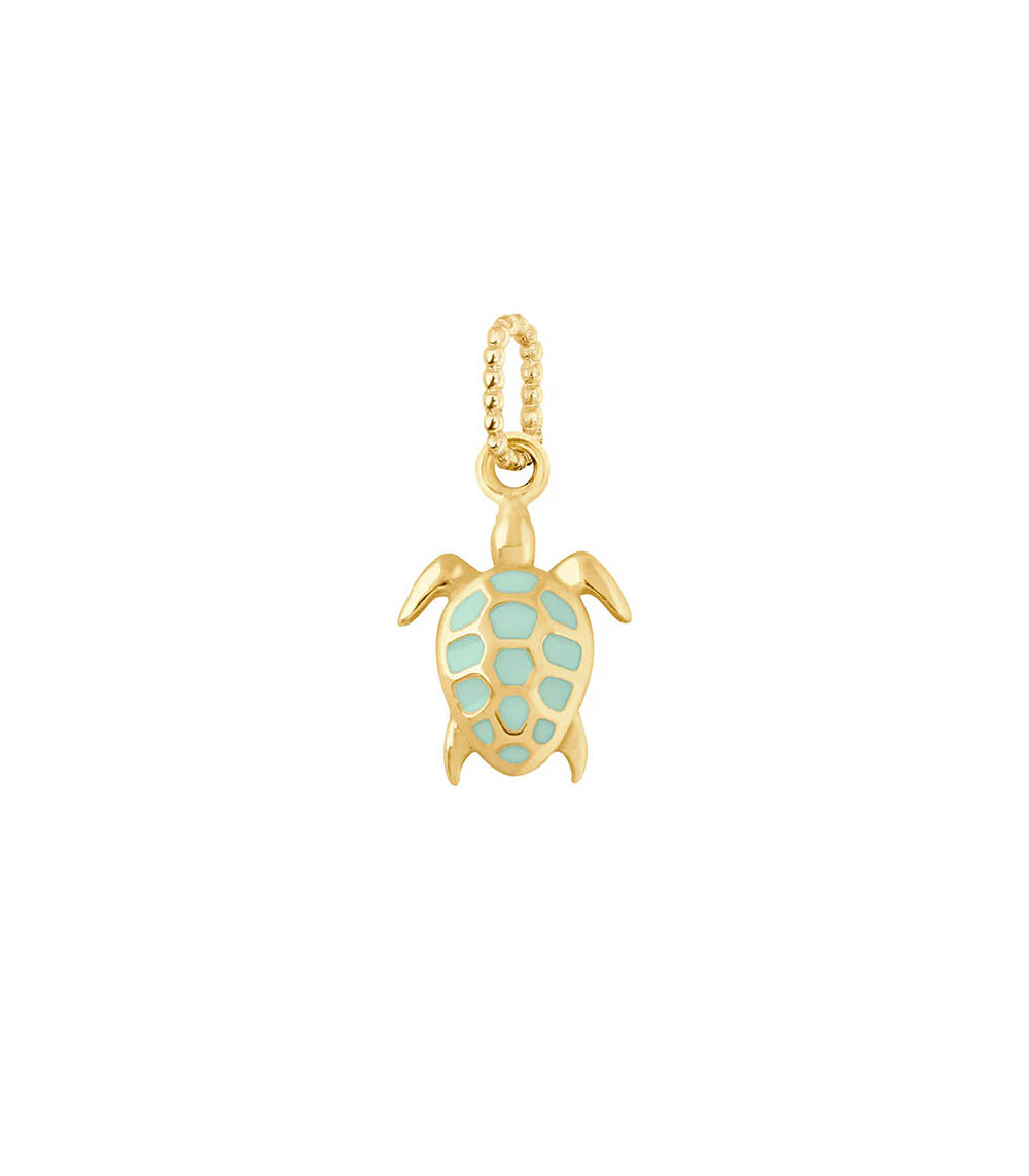 Pendentif Tortue résinée en or jaune et résine Jade Gigi Clozeau