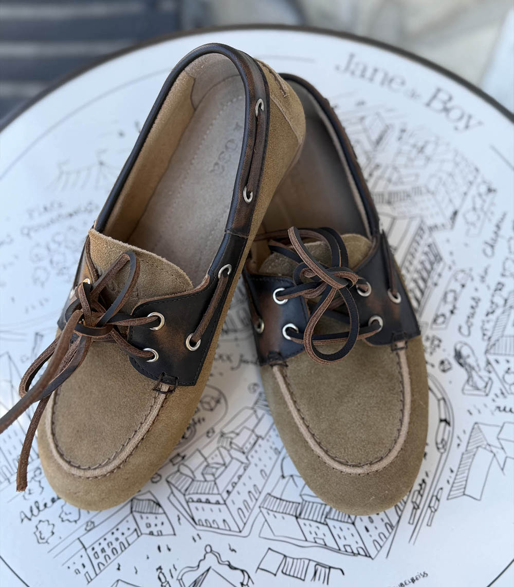 Mocassins Boat Loafer Brushed Suede Leather Coffee / Caramelo Posa