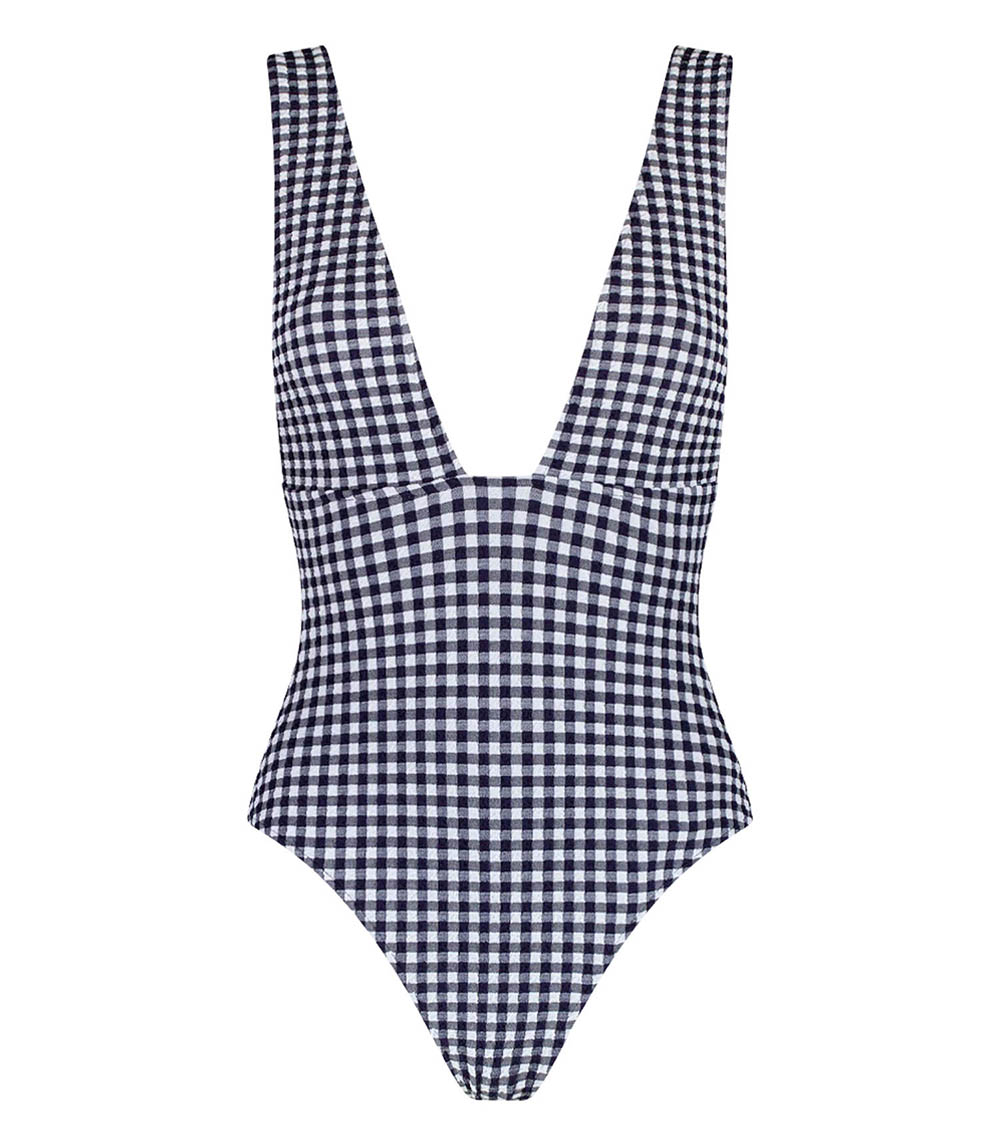 Maillot de bain 1 pièce Le Plongeant Vichy Marine Anja