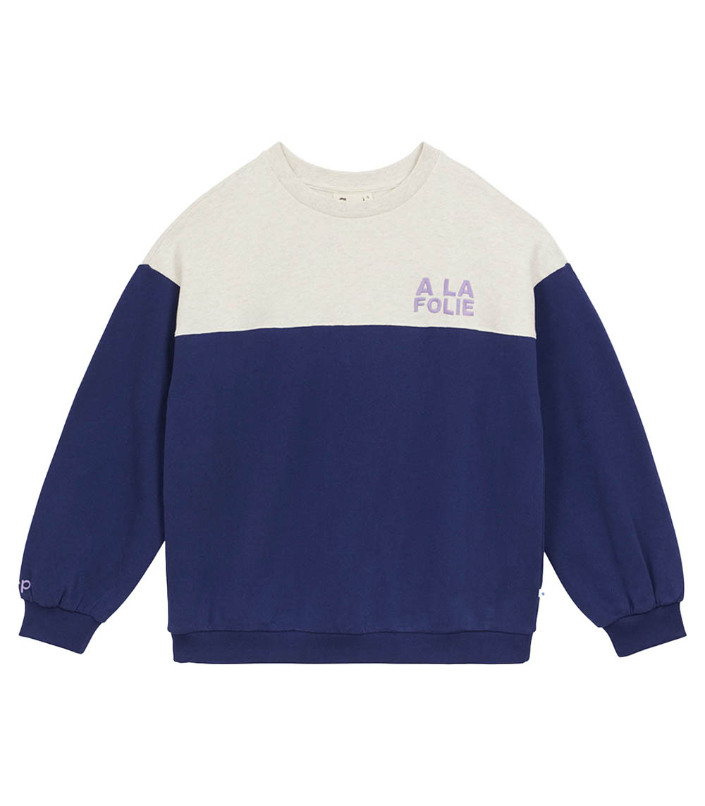 Sweat-shirt Molleton Bicolore Marine Arsène et les Pipelettes