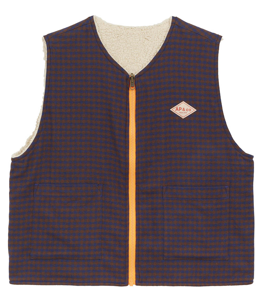 Gilet Vichy Réversible Marron Arsène et les Pipelettes