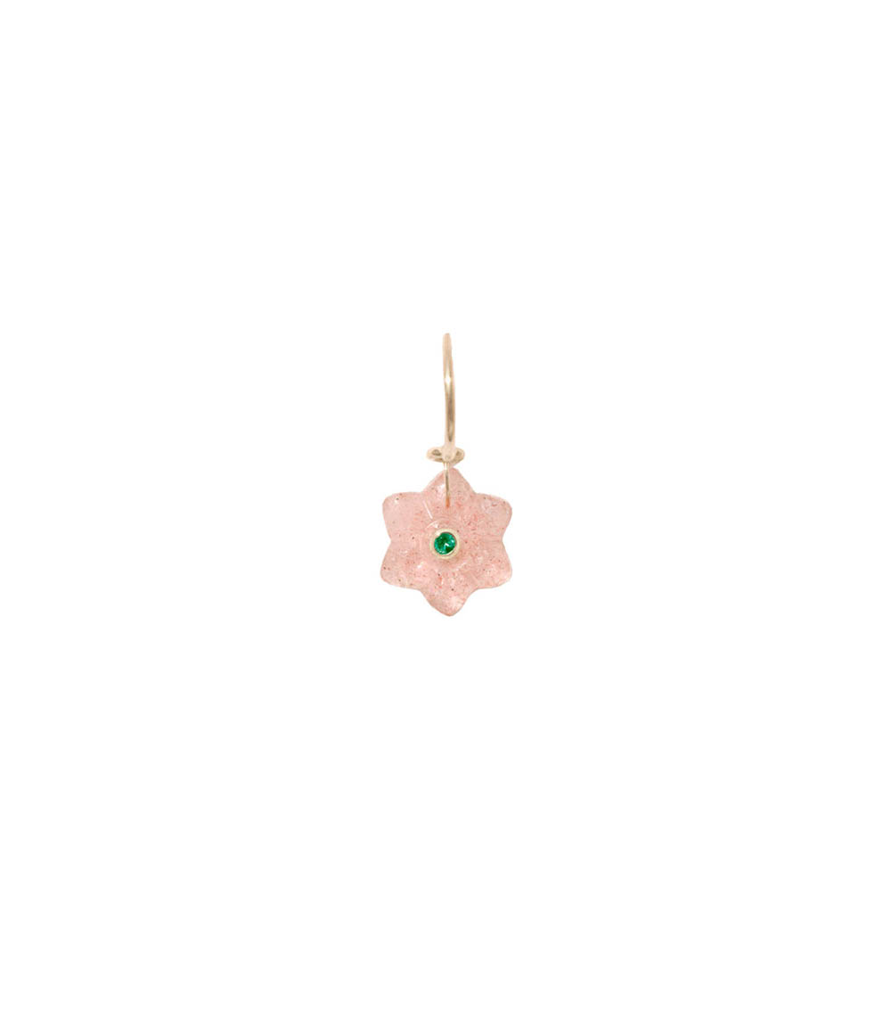 Boucle d'oreille Ida Strawberry Quartz Pascale Monvoisin