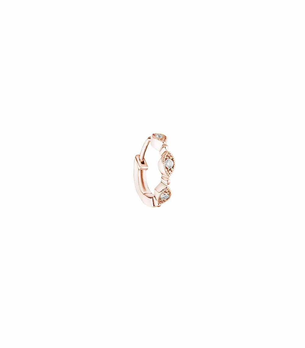 Mini Créole Yasmine or rose diamants Stone Paris