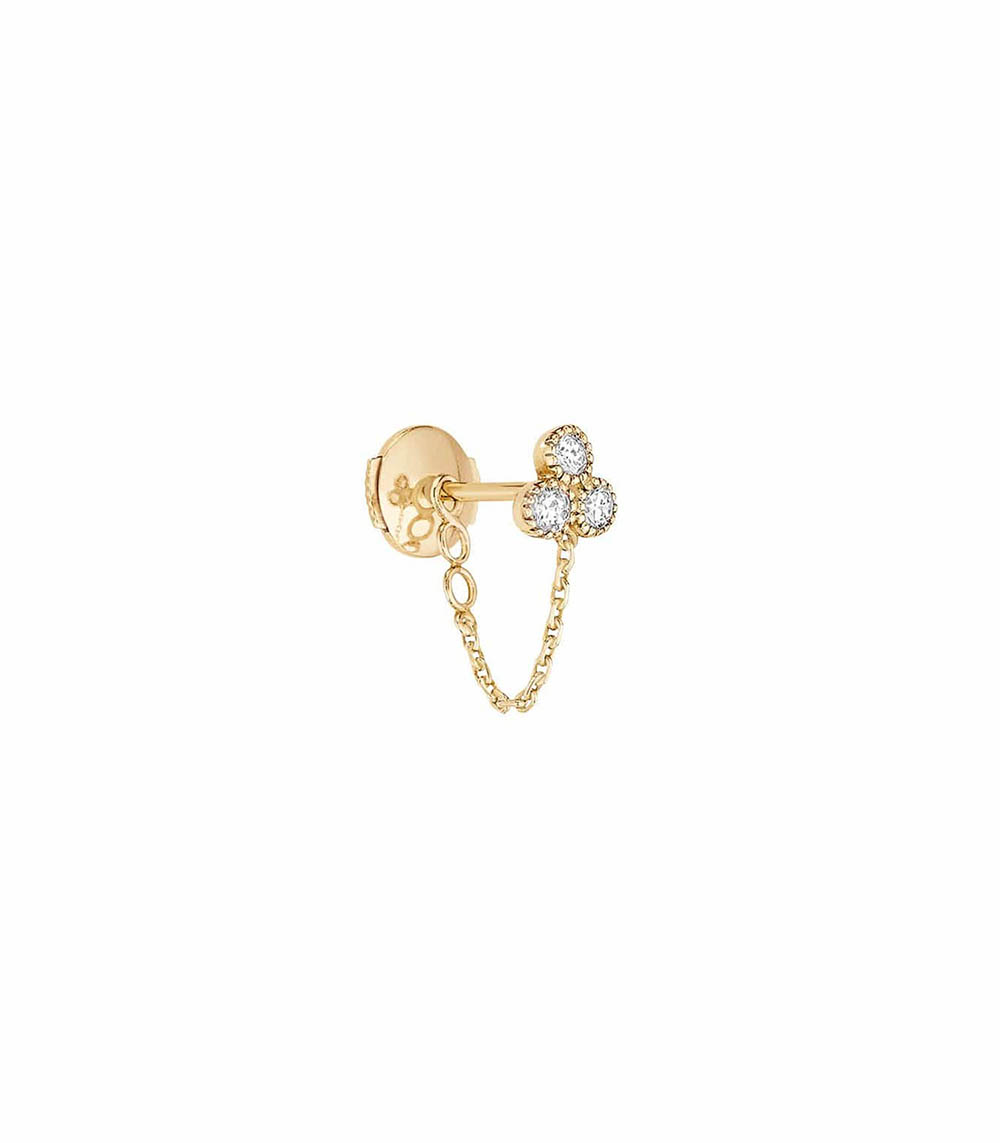 Boucle d'oreille Délicate or jaune et diamants Stone Paris