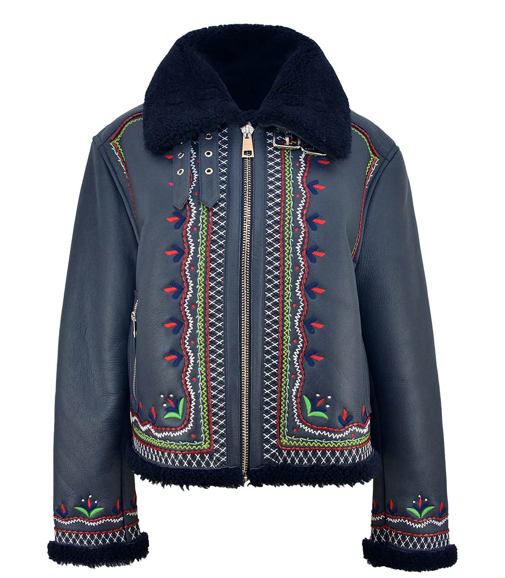 Veste en cuir Marverick Navy Monoki