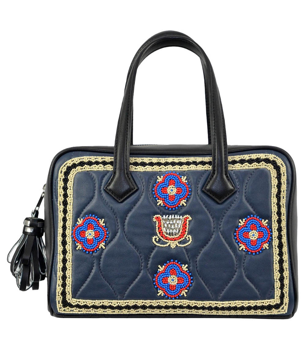 Sac en cuir Sam Green/Navy Monoki