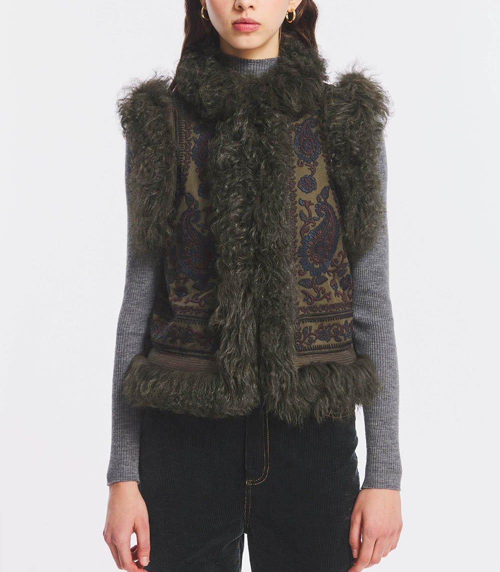 Gilet Pauline Kaki Antik Batik