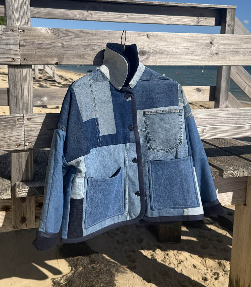 Veste Thaïs en denim Patchwork THIANE