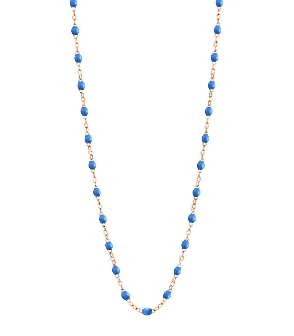 Collier or rose et perles de résine fluo 42 cm Gigi Clozeau