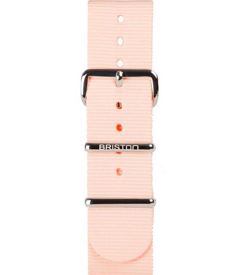 Bracelet de montre type nato - Rose poudré  Briston