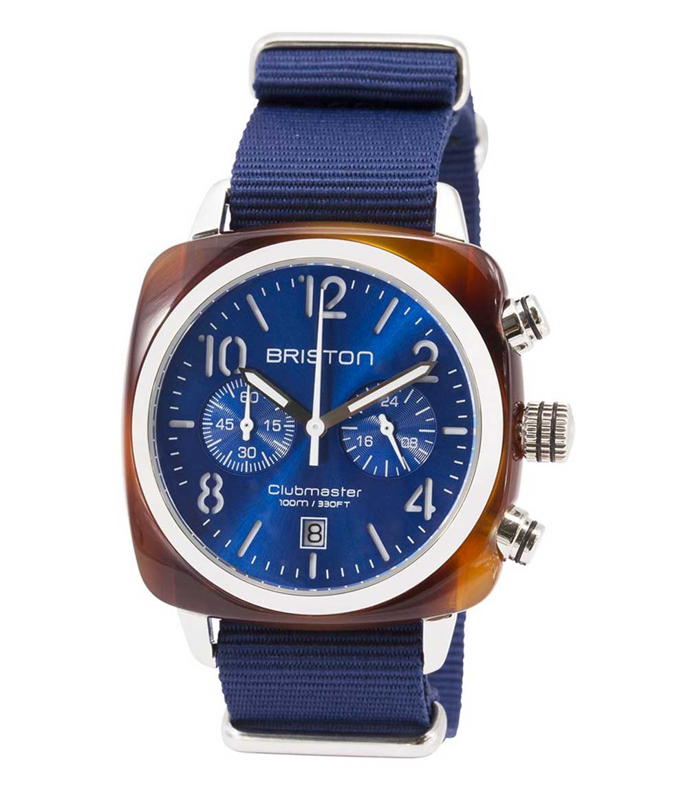 Montre Clubmaster Classic Chrono Tortoise - Bleu Marine Briston