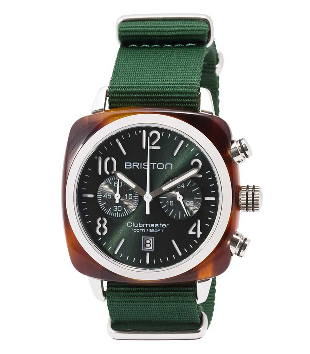 Montre Clubmaster Chrono Tortoise - Vert Anglais Briston