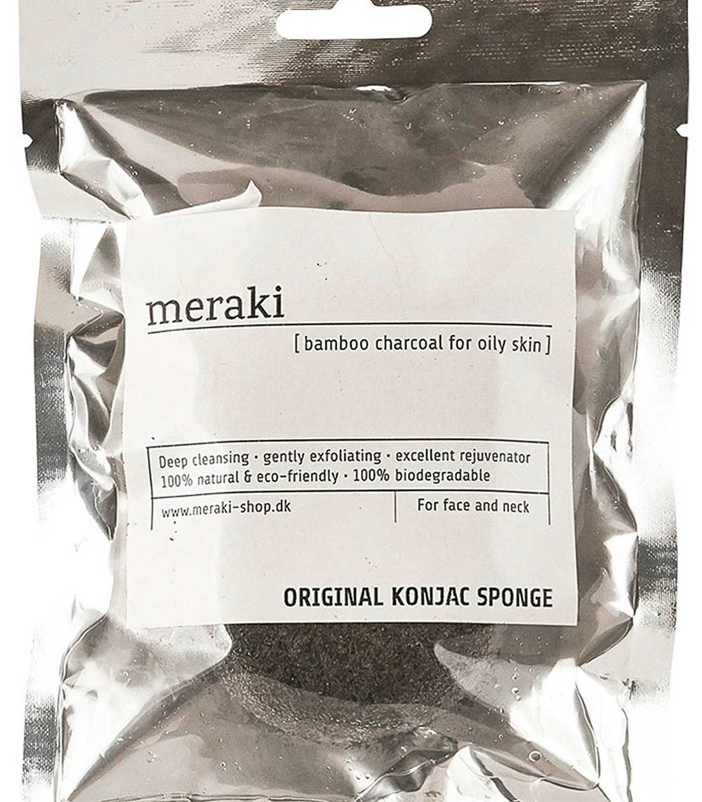 Eponge Konjac au charbon de bambou Meraki