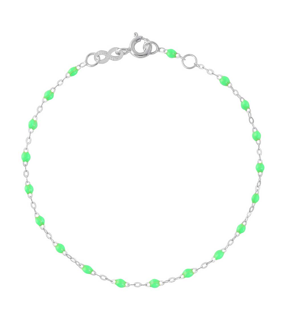 Bracelet or blanc et perles de résine Gigi Clozeau