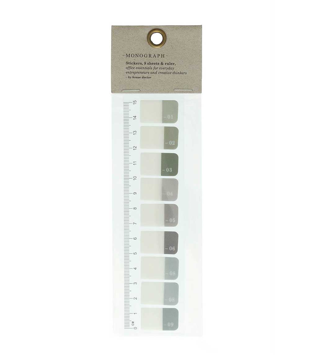 Règle flexible 15 cm avec stickers Monograph