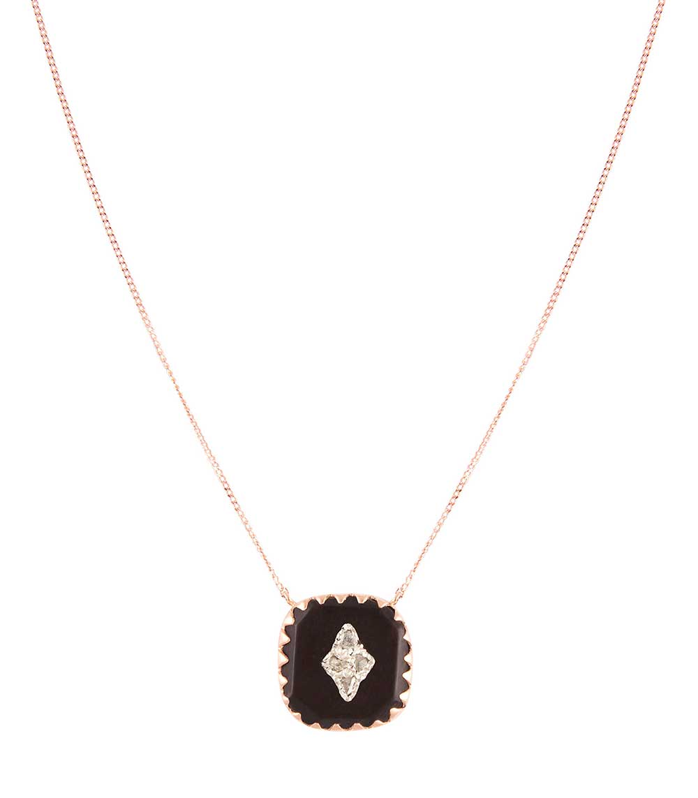 Collier Pierrot n°2 Noir et Diamants Pascale Monvoisin