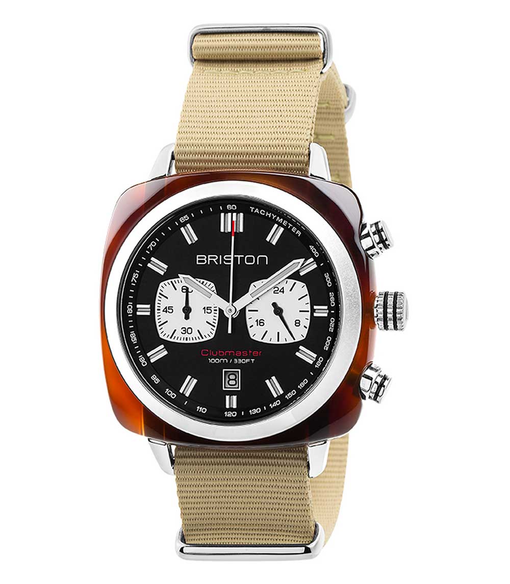 Montre Clubmaster Sport Chronographe - Écaille de tortue/Noir Briston