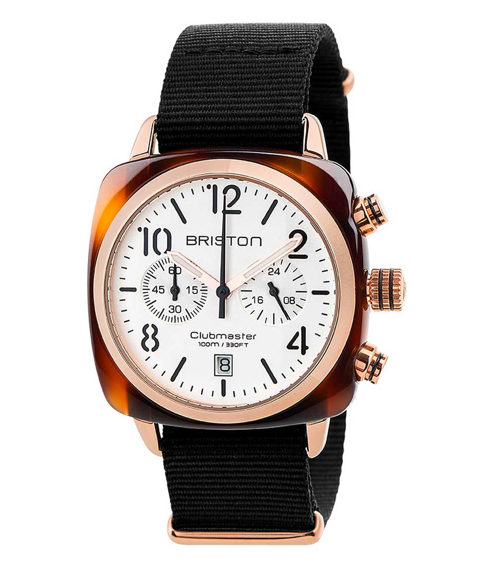 Montre Clubmaster Classic - Chronographe Noir/Or rose Briston