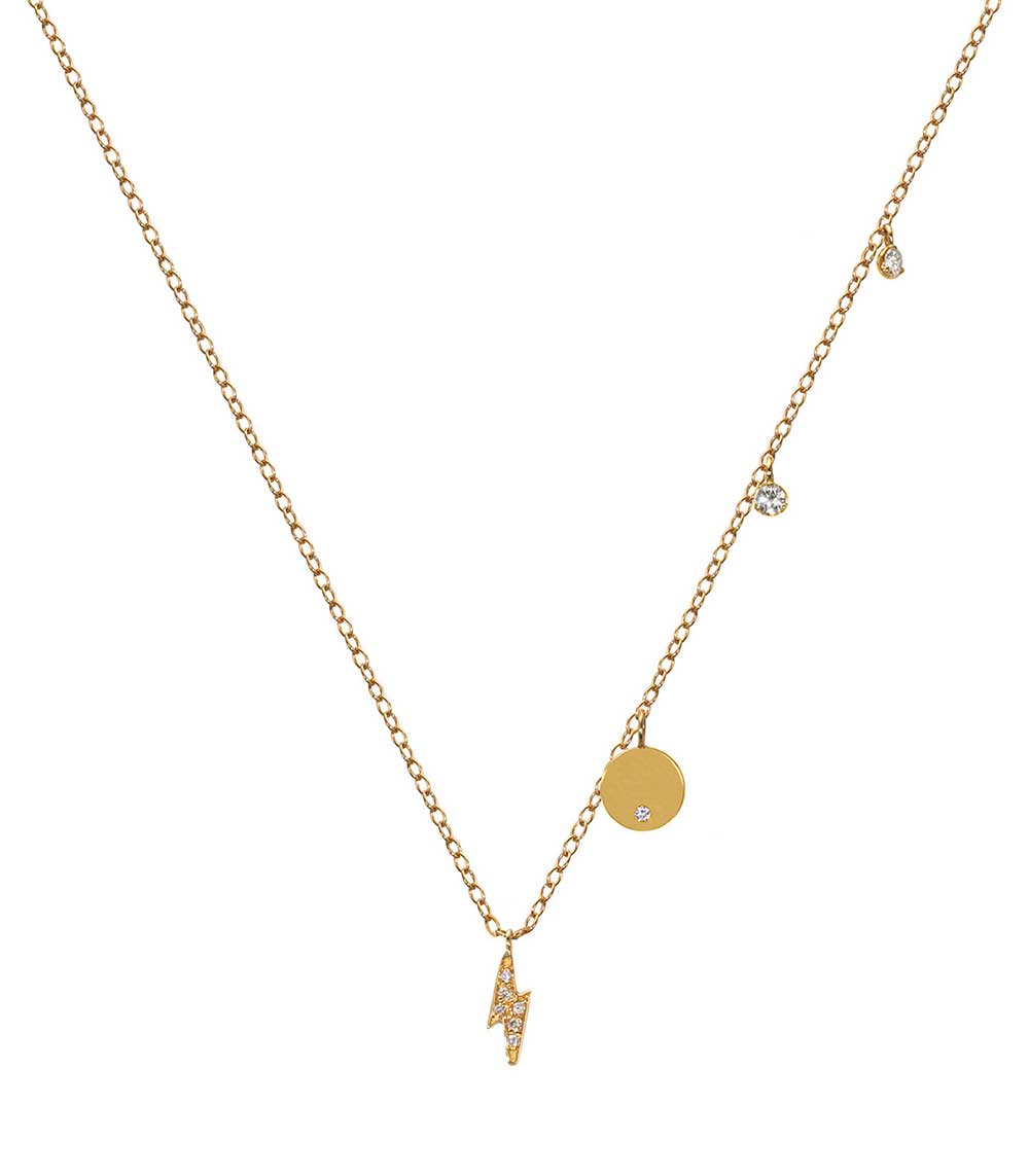 Collier buzios éclair charms diamants And... Paris