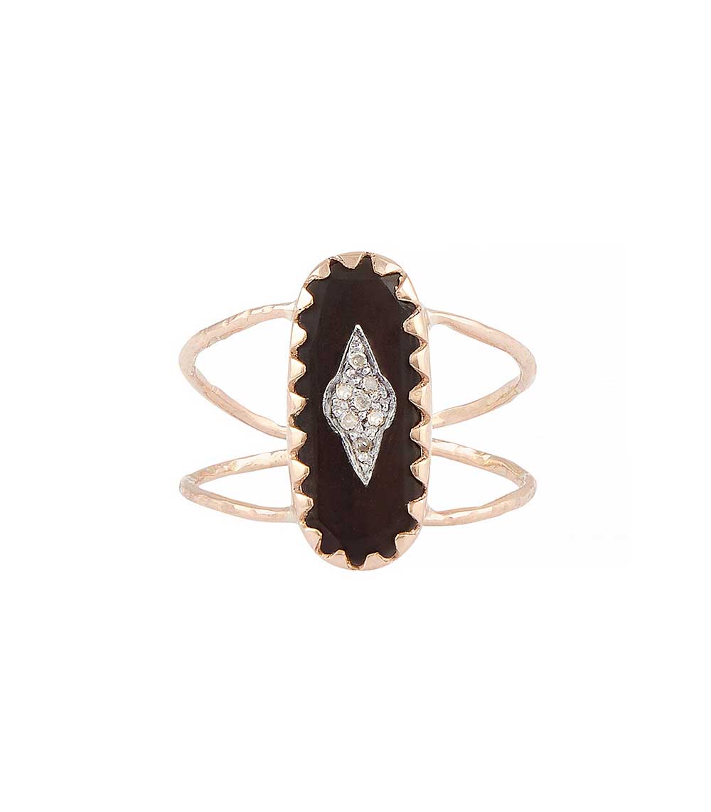 Bague Mahé Noir et Diamants Pascale Monvoisin