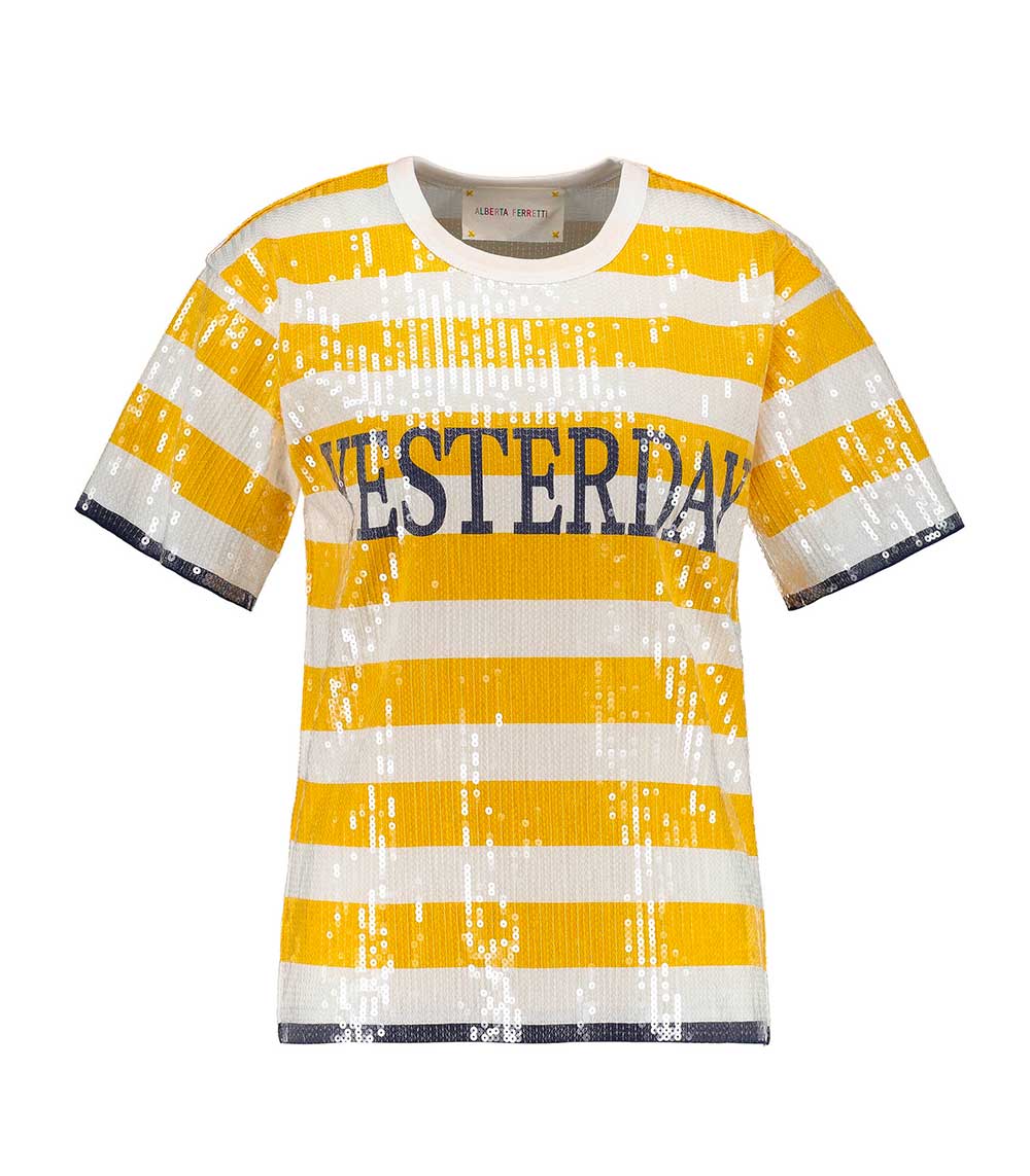 Tee-shirt Yesterday à sequins Alberta Ferretti