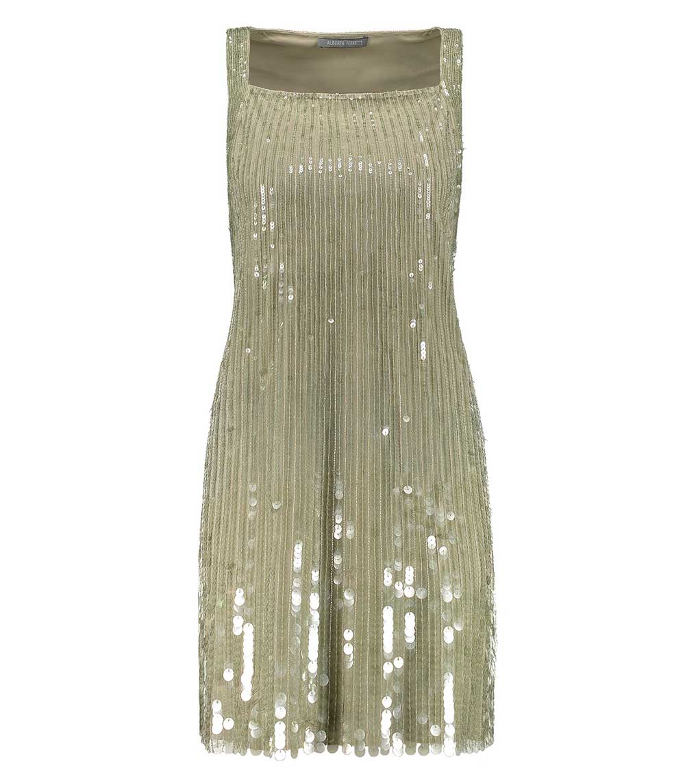 Robe à sequins vert d'eau Alberta Ferretti