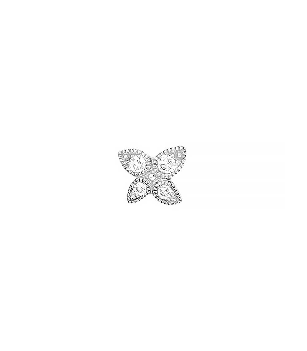 Boucle d'oreille Whisper Or blanc Stone Paris