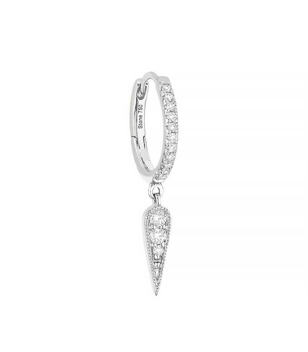 Mini créole Fleurs du mal or blanc Stone Paris