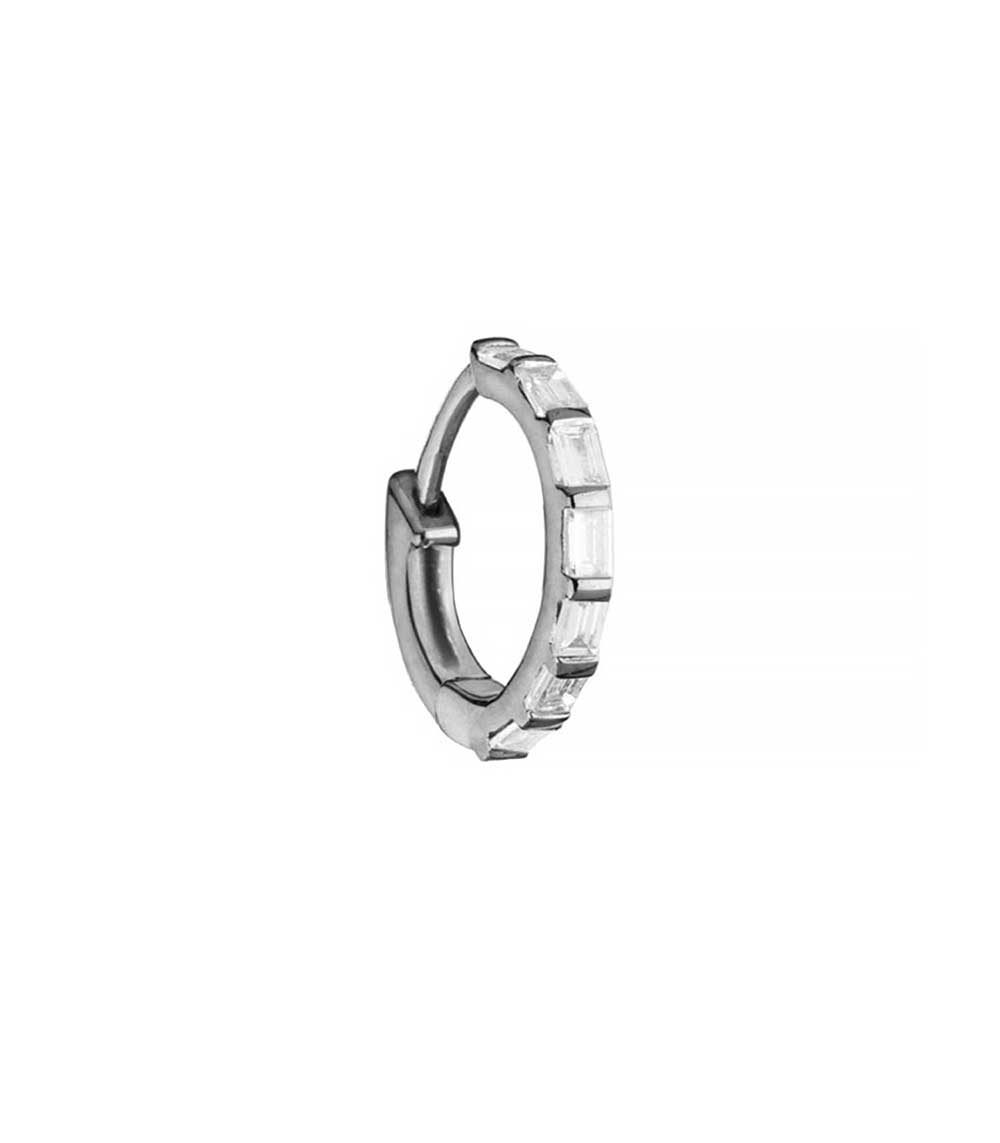 Mini créole baguette or noir Stone Paris