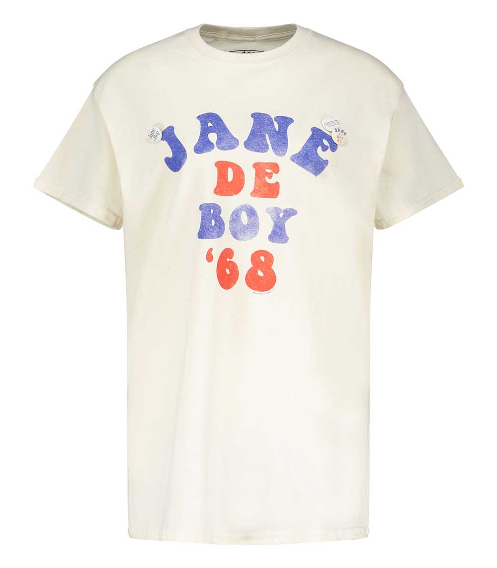 Tee-shirt Trucker Jane de Boy '68 Natural/Bleu/Rouge Newtone