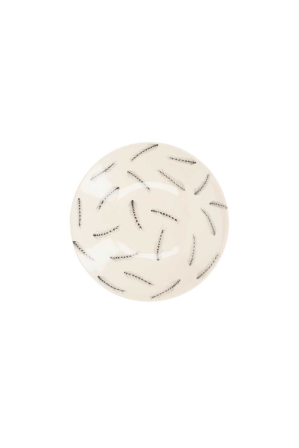 Assiette creuse en céramique Grandes plumes Three Seven
