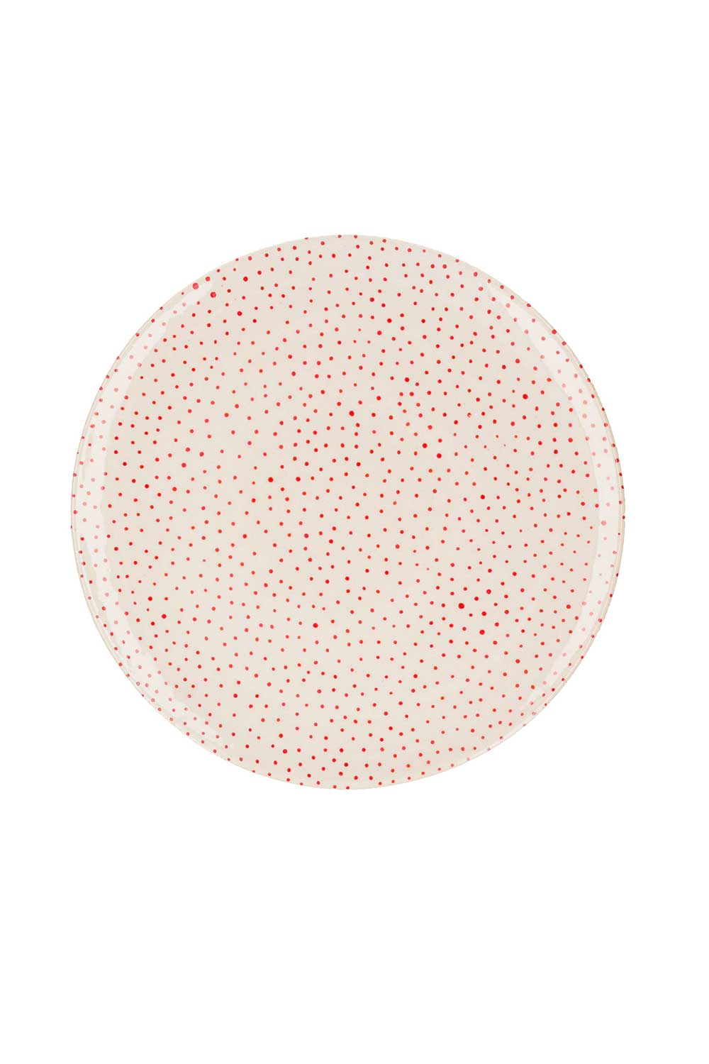 Grande assiette en céramique Pois rouges Three Seven