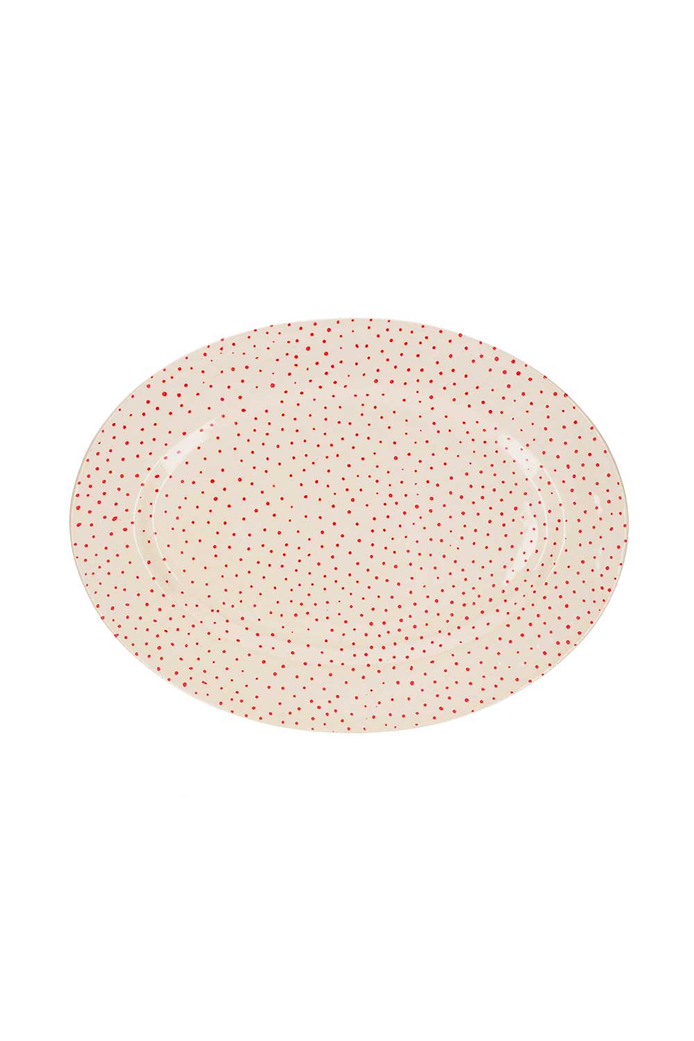 Plat en céramique Pois rouges Three Seven