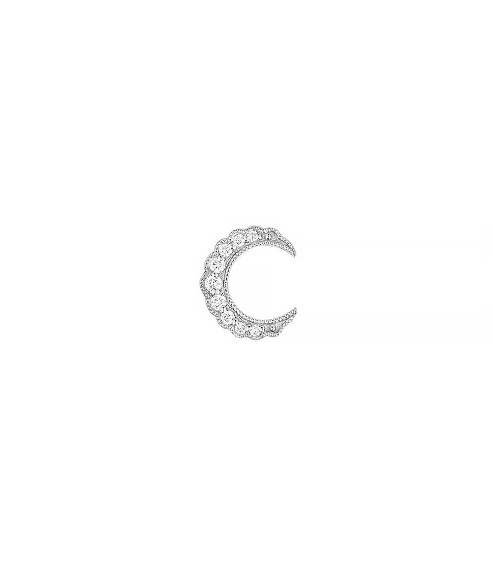 Boucle d'oreille Moonlight Or blanc Stone Paris