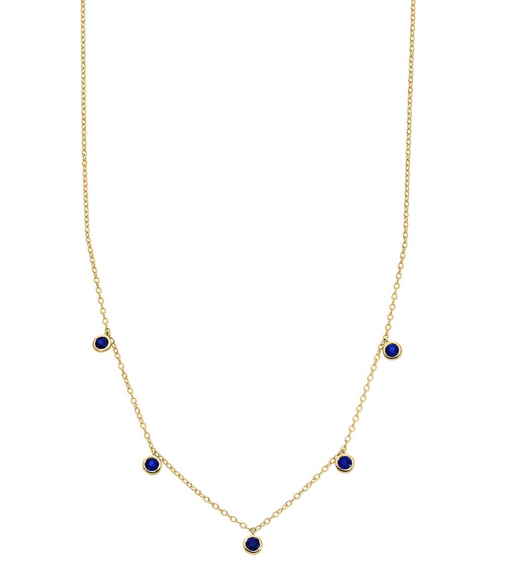 Collier Saphir Blue Denim Drop And... Paris
