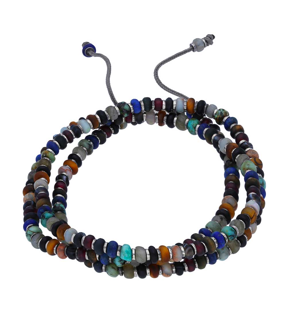 Bracelet Axis en perles de pierres et d'argent M.Cohen by Maor