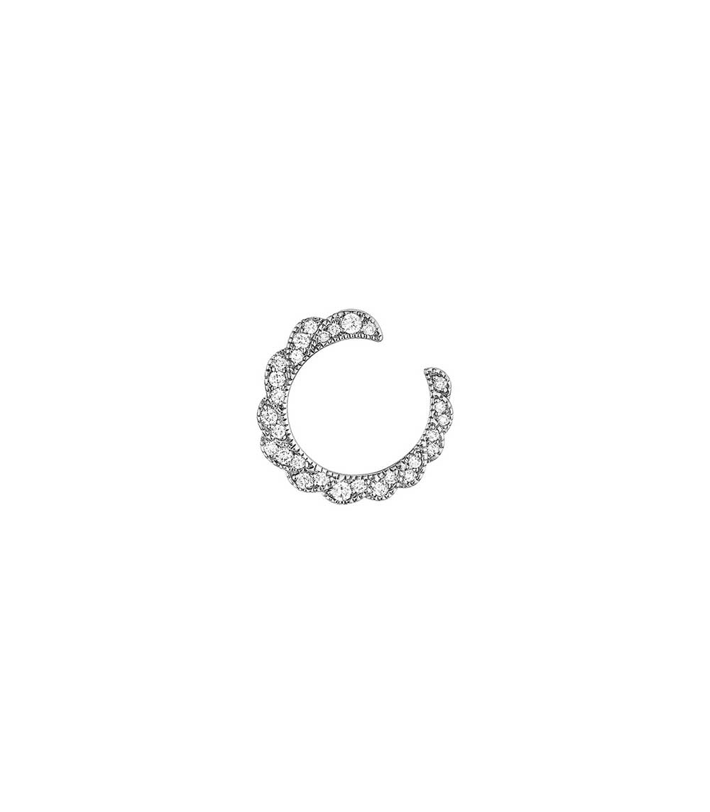 Ama boucle d'oreille gauche or noir et diamants Stone Paris