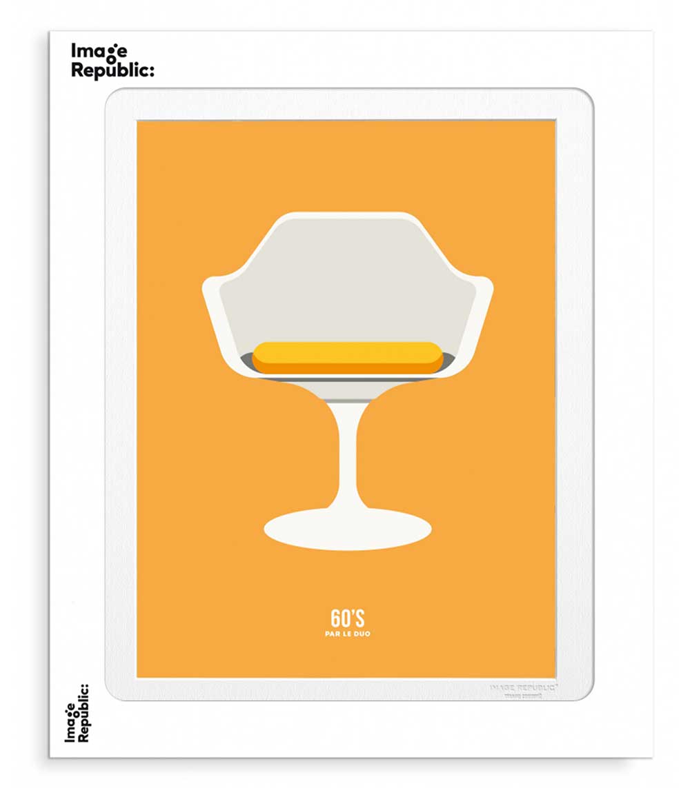 Affiche Le duo 60 chair assise 1 orange 40 x 50 cm Image Republic