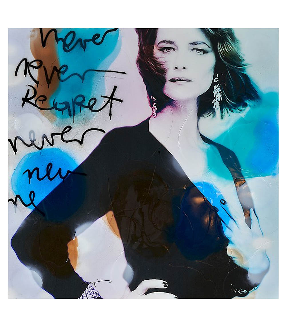 Tableau Never Regret 130x130cm Jörg Döring