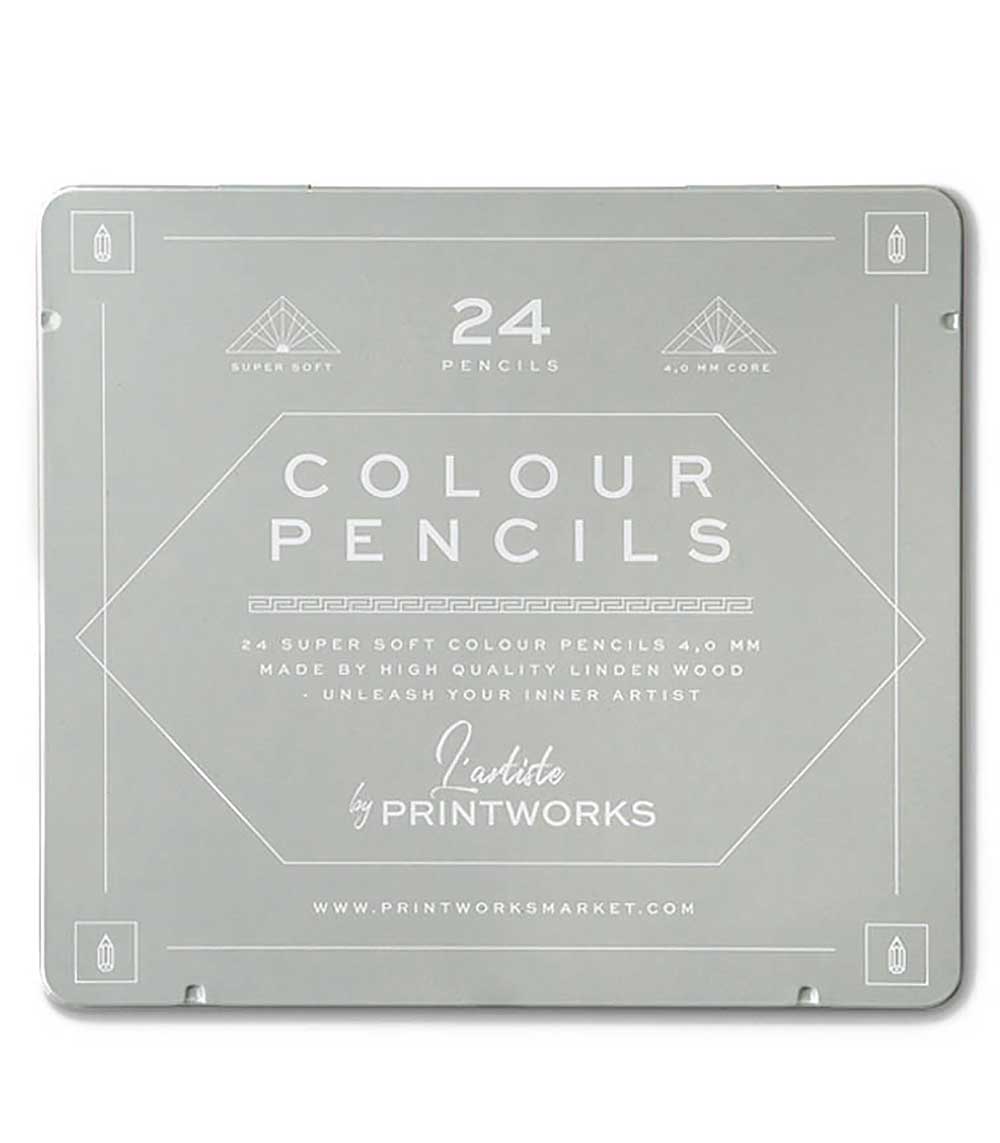 24 crayons de couleur classiques Printworks