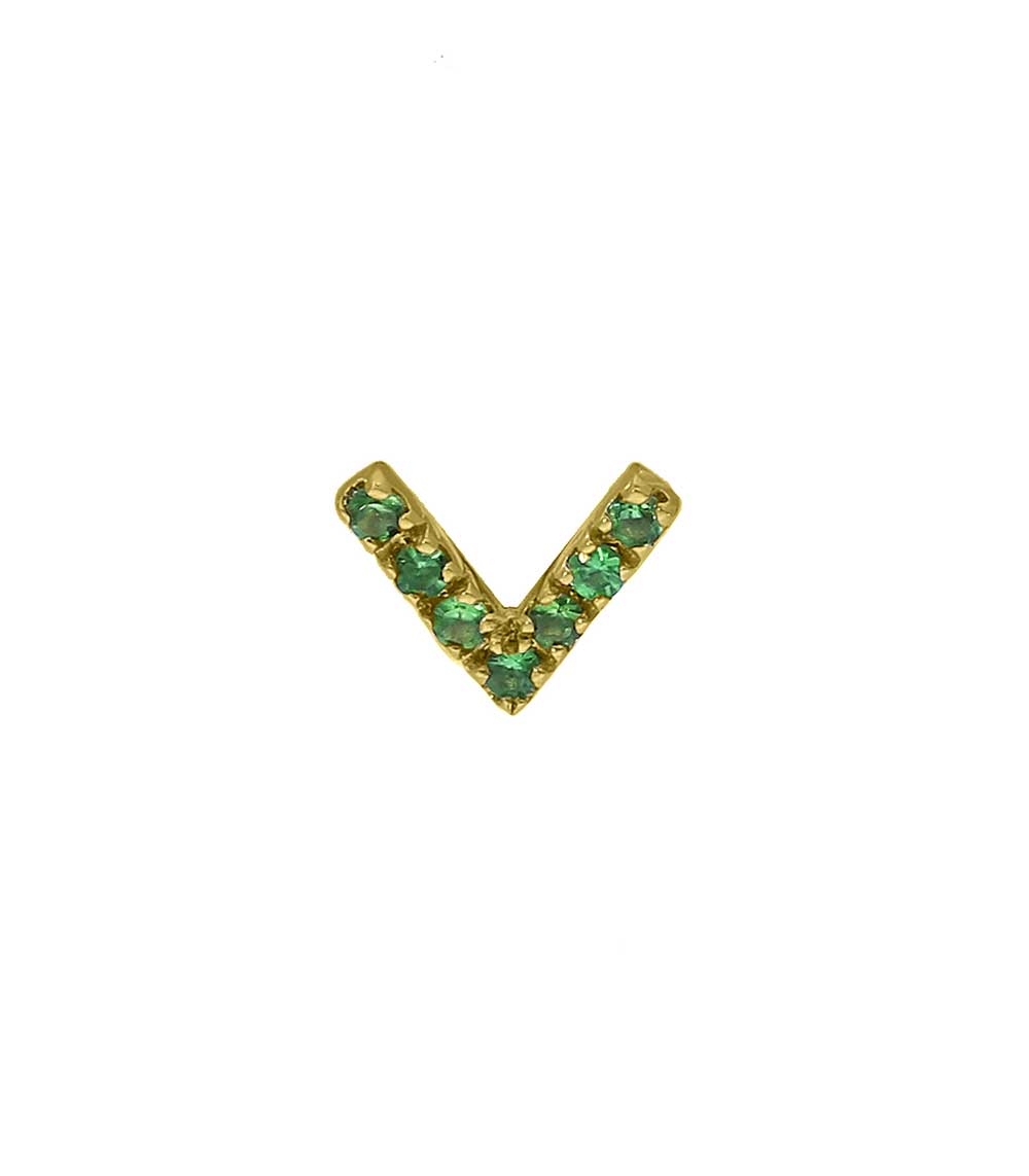 Boucle d'oreille stud V tsavorites And... Paris