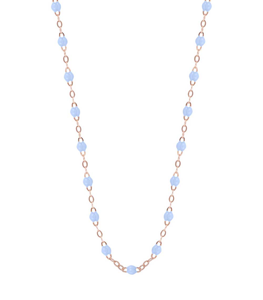 Collier or rose et perles de résine 50 cm Gigi Clozeau