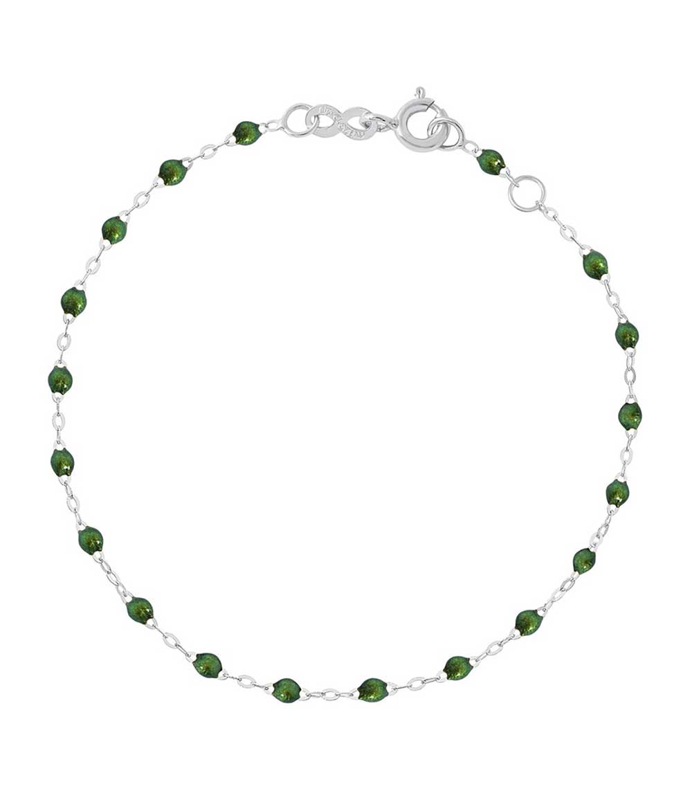 Bracelet or blanc et perles de résine Gigi Clozeau