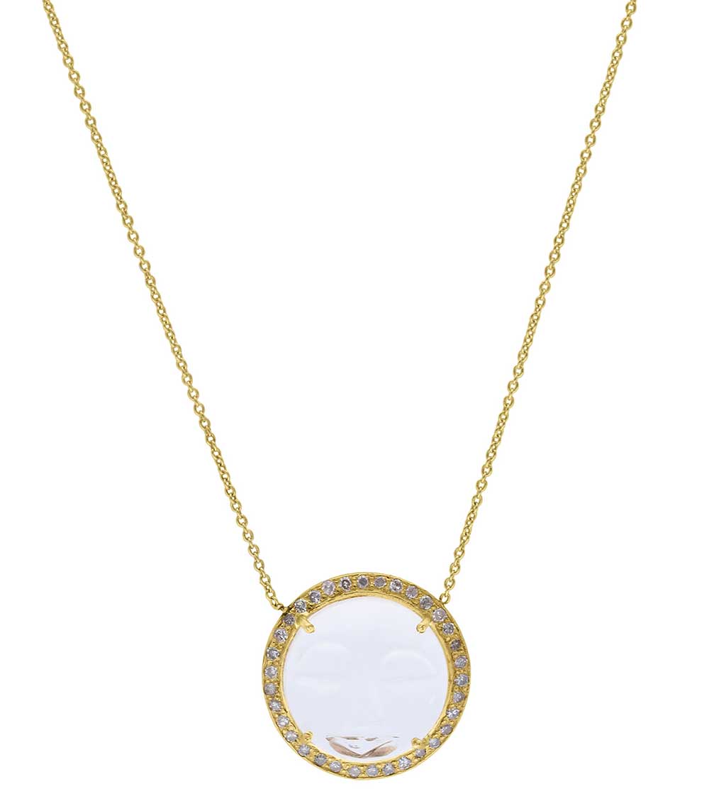Collier Moon en or, cristal et diamants 5 Octobre