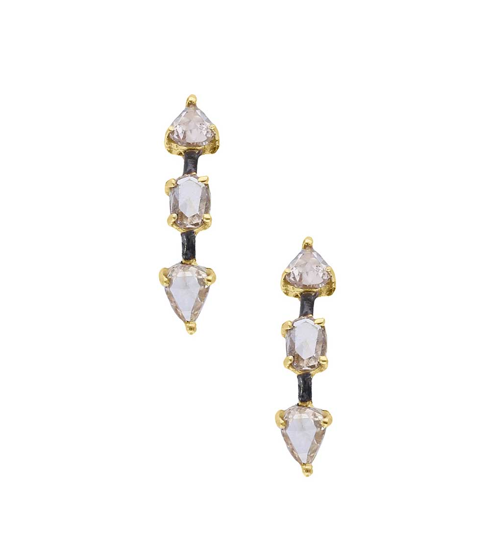 Boucles d'oreilles Kad  argent, or et diamants 5 Octobre