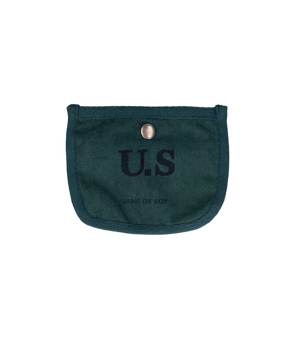 Porte-carte toile verte x Jane de Boy Sac U.S
