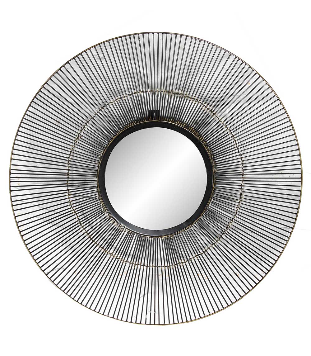 Miroir rond Files L en bronze Manufactori