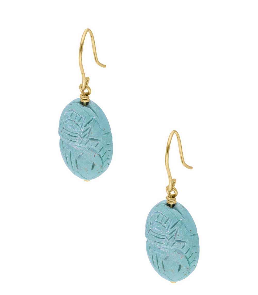 Boucles d'oreilles Scarabée Turquoise Aurélie Bidermann